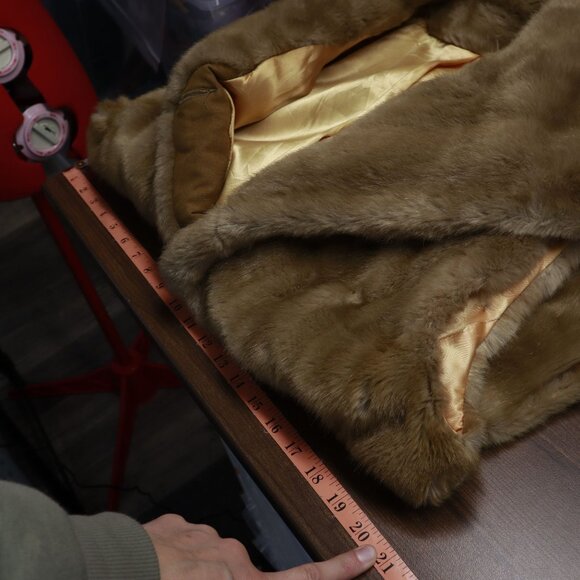 Tissavel Faux Fur Vest Coat Women XL Brown Old Money Holiday Retro Event Vintage - Picture 9 of 13